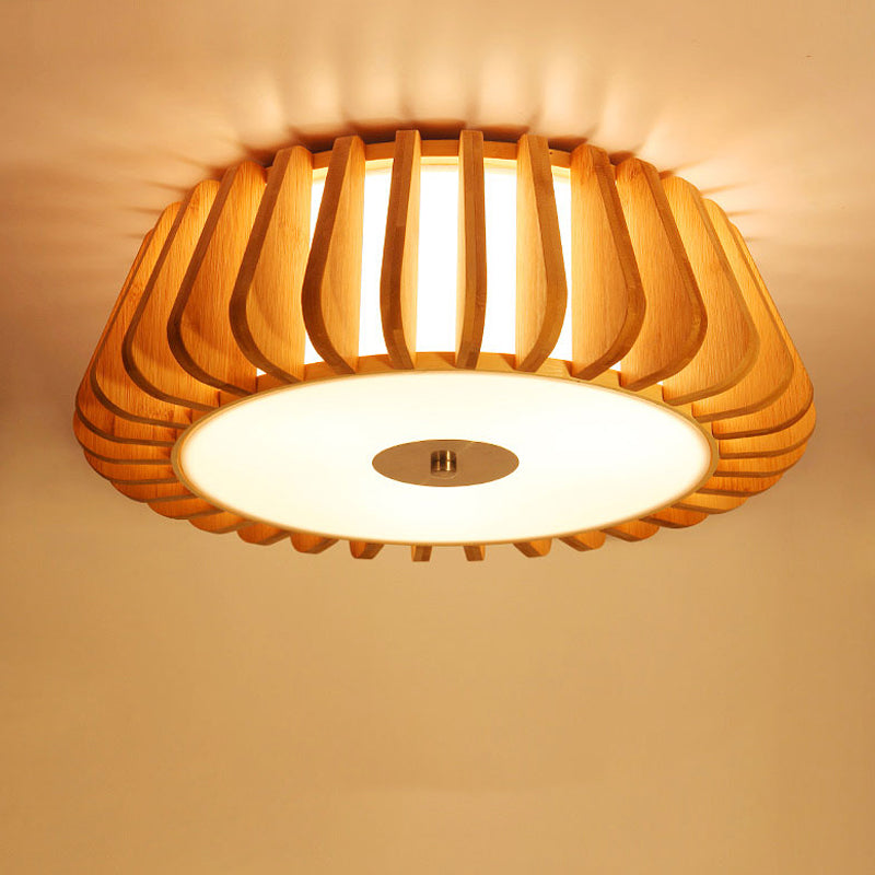 Tapered Flush Light Modernism Bamboo 19.5