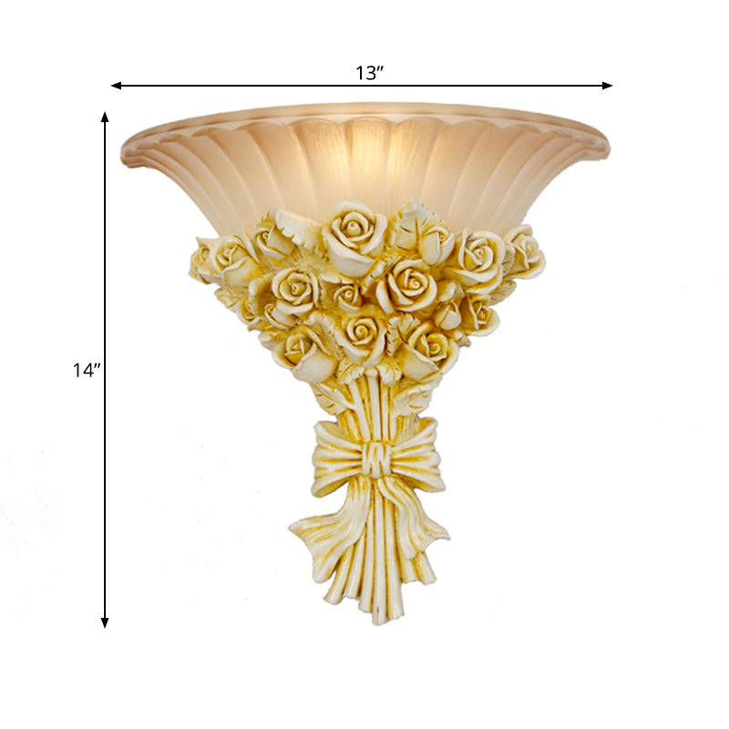 Modern Rose Flush Sconce Light Exquisite 1 Light Resin Wall Lighting Ideas in Beige Clearhalo 'Wall Lamps & Sconces' 'Wall Lights' Lighting' 268331