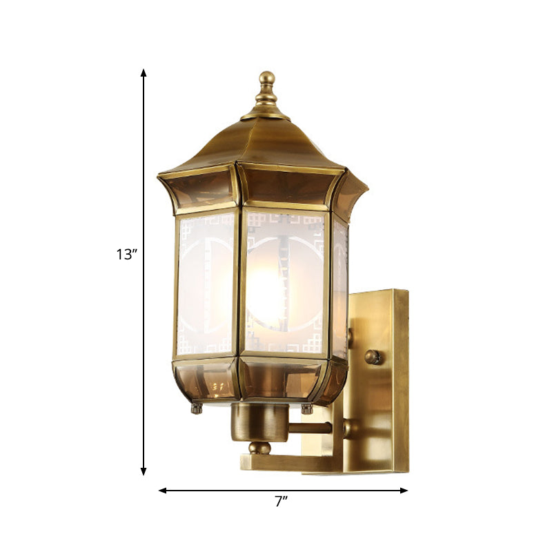 Armed Sconce Lamp Vintage Metal 1 Head Gold Wall Lighting Fixture for Stairway Clearhalo 'Wall Lamps & Sconces' 'Wall Lights' Lighting' 268358