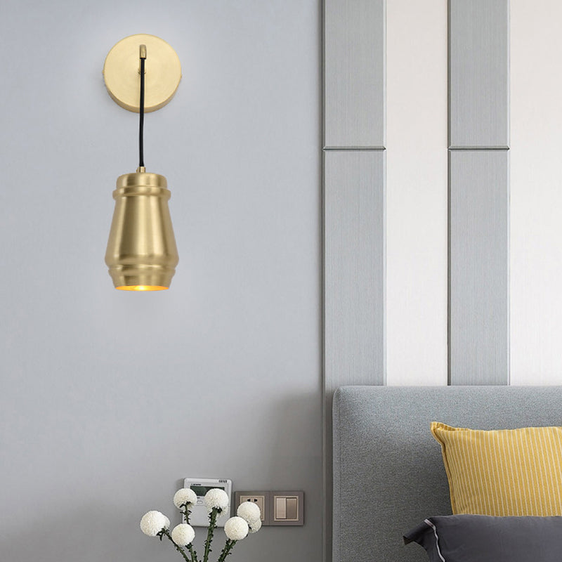 Gold Finish Bottle Sconce Lamp Minimalist Brass 1 Light Wall Mount Lamp with Arm Clearhalo 'Wall Lamps & Sconces' 'Wall Lights' Lighting' 268372