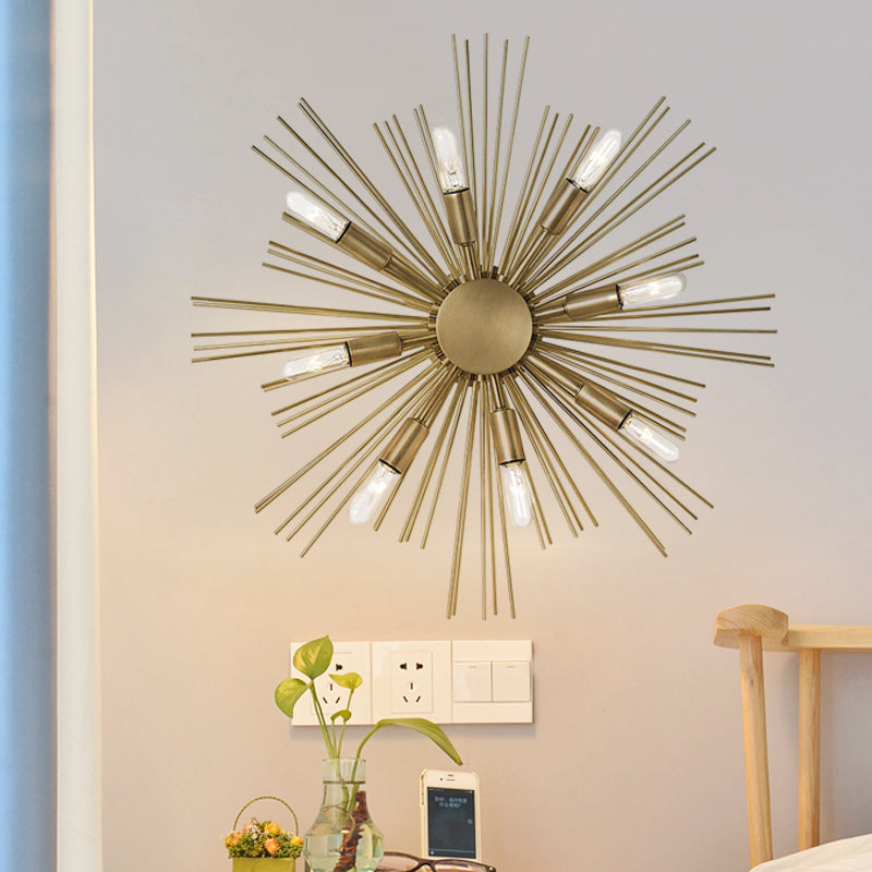 Sputnik Wall Sconce Contemporary Metal 8-Head Gold Finish Wall Mounted Light Fixture Clearhalo 'Wall Lamps & Sconces' 'Wall Lights' Lighting' 268377