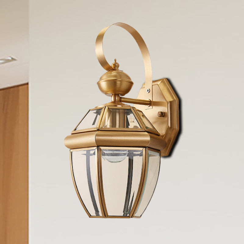 Traditional Urn Sconce Metal 1 Bulb Wall Mounted Light Fixture in Brass for Dining Room Clearhalo 'Wall Lamps & Sconces' 'Wall Lights' Lighting' 268898