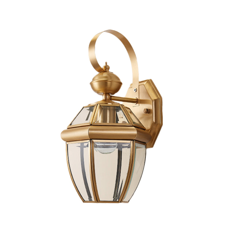 Traditional Urn Sconce Metal 1 Bulb Wall Mounted Light Fixture in Brass for Dining Room Clearhalo 'Wall Lamps & Sconces' 'Wall Lights' Lighting' 268900