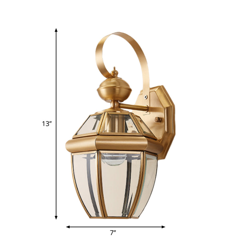 Traditional Urn Sconce Metal 1 Bulb Wall Mounted Light Fixture in Brass for Dining Room Clearhalo 'Wall Lamps & Sconces' 'Wall Lights' Lighting' 268901