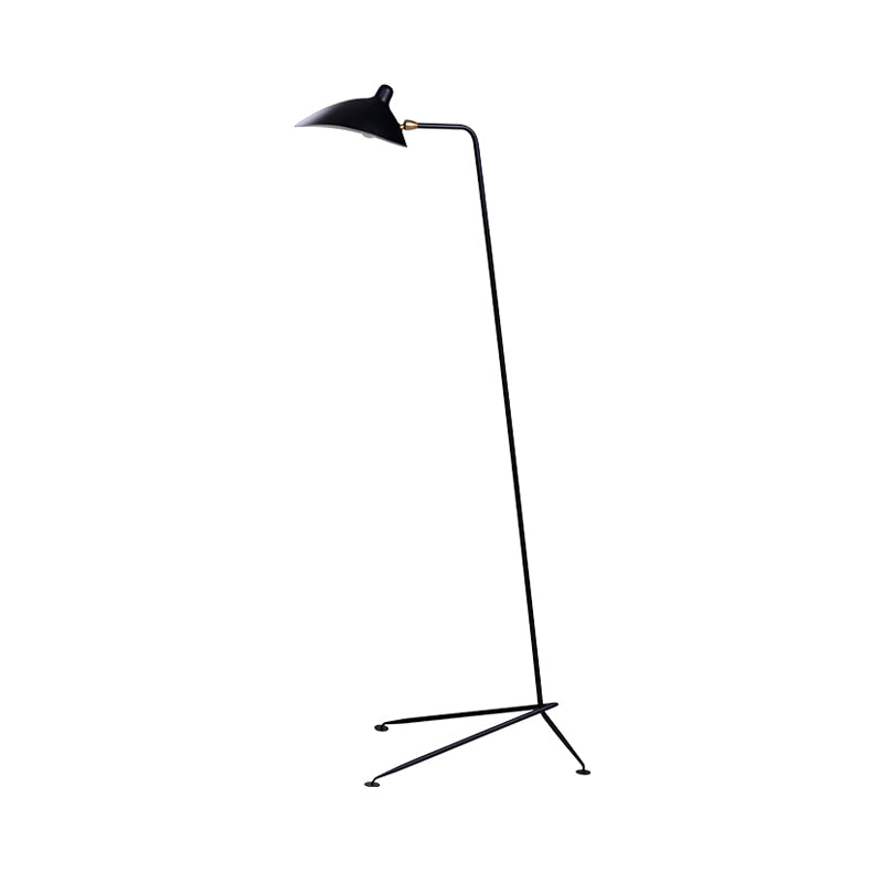 1/3-Light Living Room Floor Lamp with Duckbill Metal Shade Modern Style Black Finish Floor Standing Lamp Clearhalo 'Floor Lamps' 'Lamps' Lighting' 268931