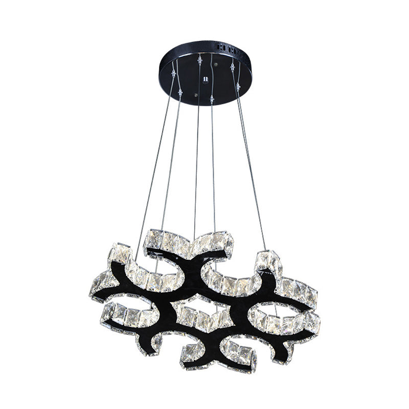 C-Shaped Ceiling Chandelier Contemporary Crystal LED Living Room Drop Pendant in Black Clearhalo 'Ceiling Lights' 'Modern Pendants' 'Modern' 'Pendant Lights' 'Pendants' Lighting' 272331