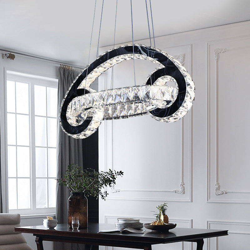 Crystal Car Shaped Chandelier Light Fixture Contemporary Led Pendant Lamp in Black Clearhalo 'Ceiling Lights' 'Modern Pendants' 'Modern' 'Pendant Lights' 'Pendants' Lighting' 272351