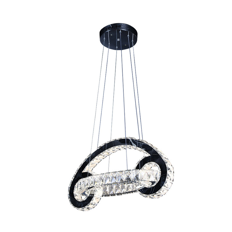 Crystal Car Shaped Chandelier Light Fixture Contemporary Led Pendant Lamp in Black Clearhalo 'Ceiling Lights' 'Modern Pendants' 'Modern' 'Pendant Lights' 'Pendants' Lighting' 272352