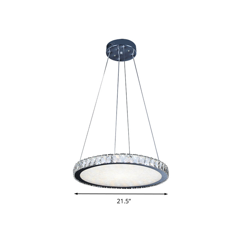 Crystal Round Chandelier Lighting Fixture Contemporary LED Nickel Pendant Ceiling Light Clearhalo 'Ceiling Lights' 'Modern Pendants' 'Modern' 'Pendant Lights' 'Pendants' Lighting' 272360