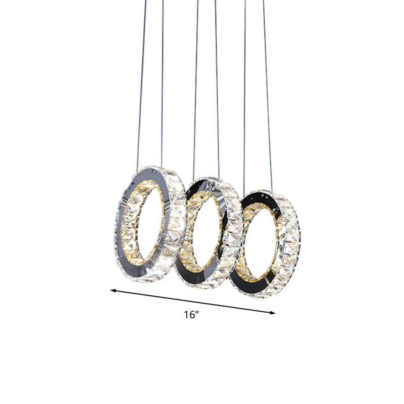 Round Living Room Cluster Pendant Crystal LED Contemporary Down Lighting Clearhalo 'Ceiling Lights' 'Modern Pendants' 'Modern' 'Pendant Lights' 'Pendants' Lighting' 272402