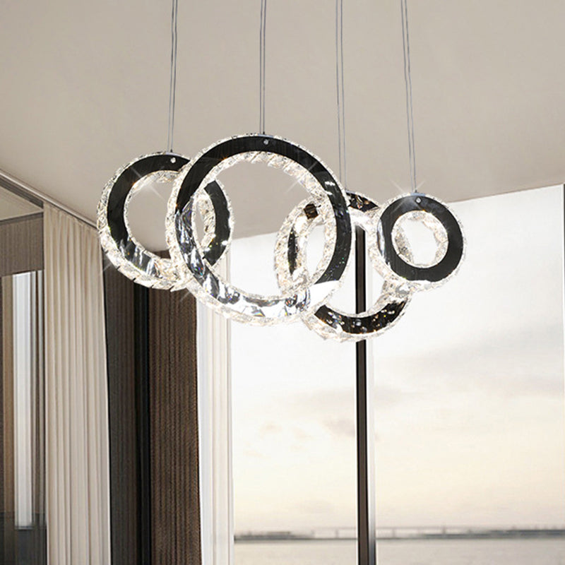 Round Hanging Lamp Contemporary Crystal Led Black Cluster Pendant Light for Living Room Black Clearhalo 'Ceiling Lights' 'Modern Pendants' 'Modern' 'Pendant Lights' 'Pendants' Lighting' 272418