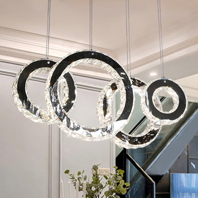 Round Hanging Lamp Contemporary Crystal Led Black Cluster Pendant Light for Living Room Clearhalo 'Ceiling Lights' 'Modern Pendants' 'Modern' 'Pendant Lights' 'Pendants' Lighting' 272419