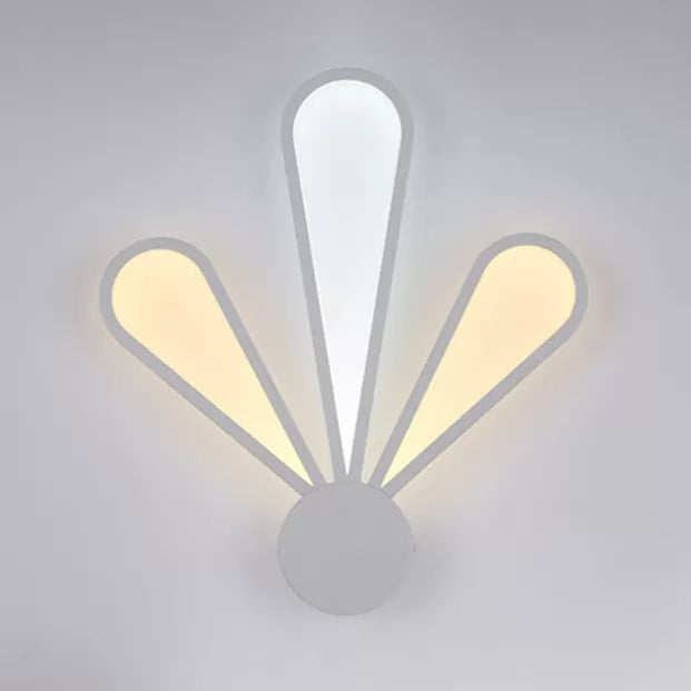 Nordic Style Floral Wall Lamp Metal Acrylic Sconce Light in White for Study Room Shop White Clearhalo 'Wall Lamps & Sconces' 'Wall Lights' Lighting' 27394