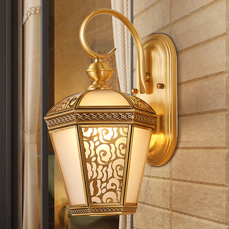 Metal Brass Wall Sconce Lighting Birdcage 1-Light Traditional Wall Light Fixture for Foyer, 6