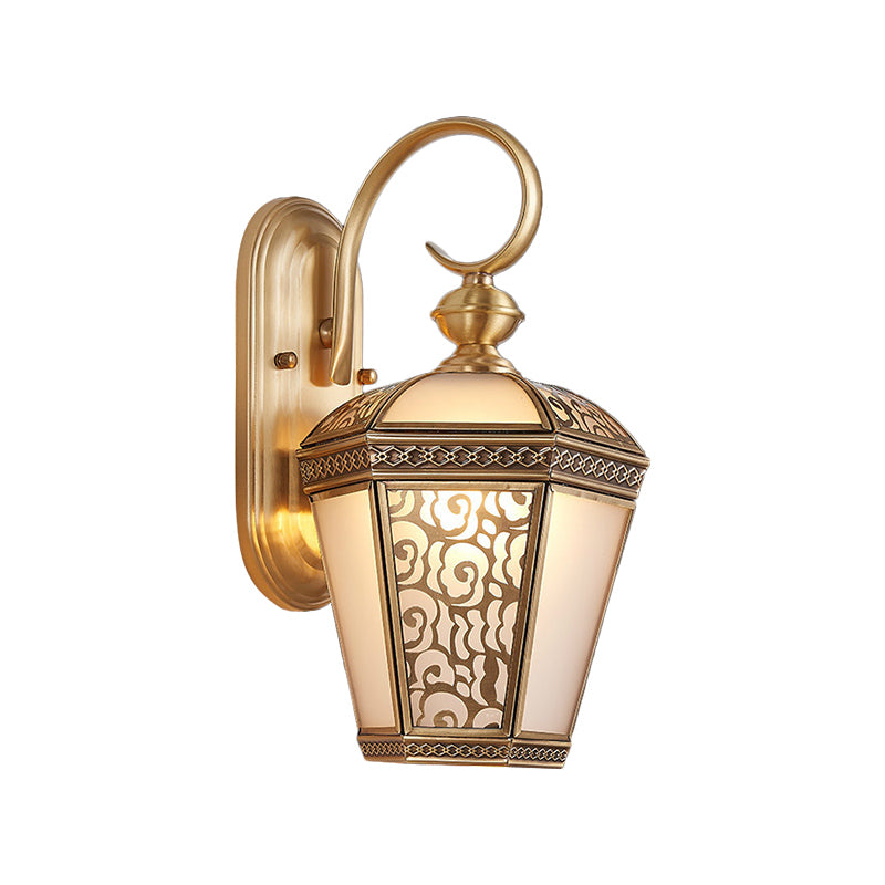 Metal Brass Wall Sconce Lighting Birdcage 1-Light Traditional Wall Light Fixture for Foyer, 6