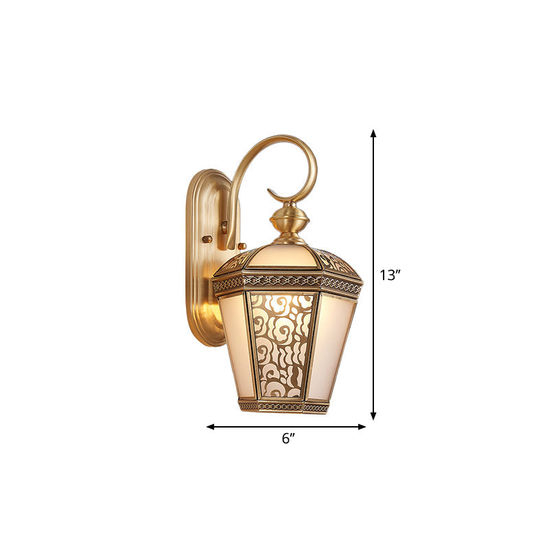 Metal Brass Wall Sconce Lighting Birdcage 1-Light Traditional Wall Light Fixture for Foyer, 6