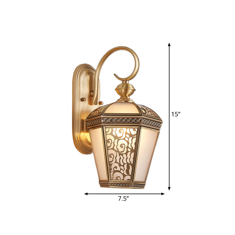 Metal Brass Wall Sconce Lighting Birdcage 1-Light Traditional Wall Light Fixture for Foyer, 6