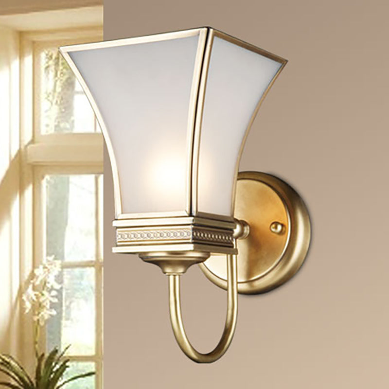 Bell Metal Wall Sconce Traditional 1/2 Bulbs Brass Living Room Wall Lighting Fixture Clearhalo 'Wall Lamps & Sconces' 'Wall Lights' Lighting' 274296