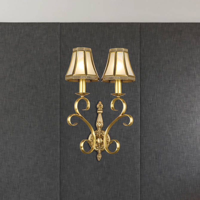 Traditionalism Conical Wall Mount Light 1/2-Light Brass Metal Wall Lighting Fixture Clearhalo 'Wall Lamps & Sconces' 'Wall Lights' Lighting' 274459