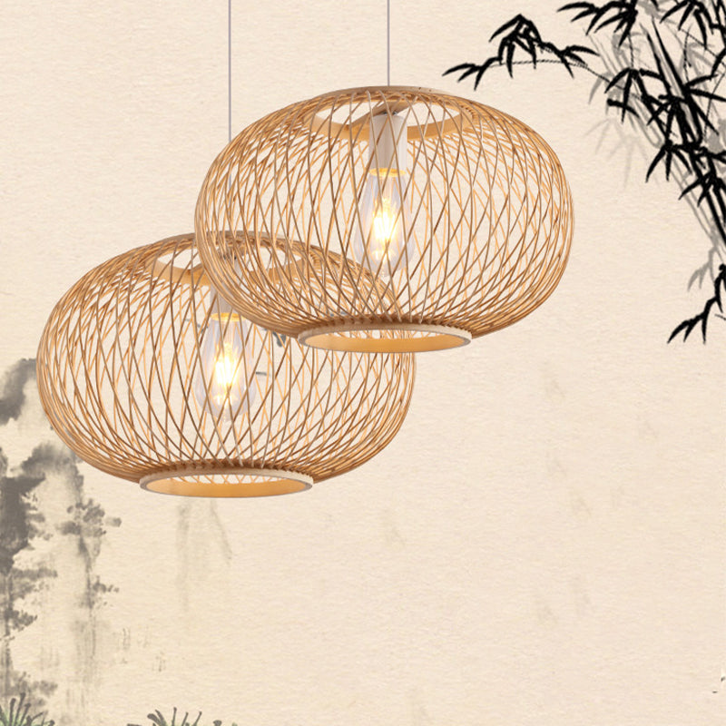 Woven Pendant Lighting Traditionary Bamboo 1 Bulb 16