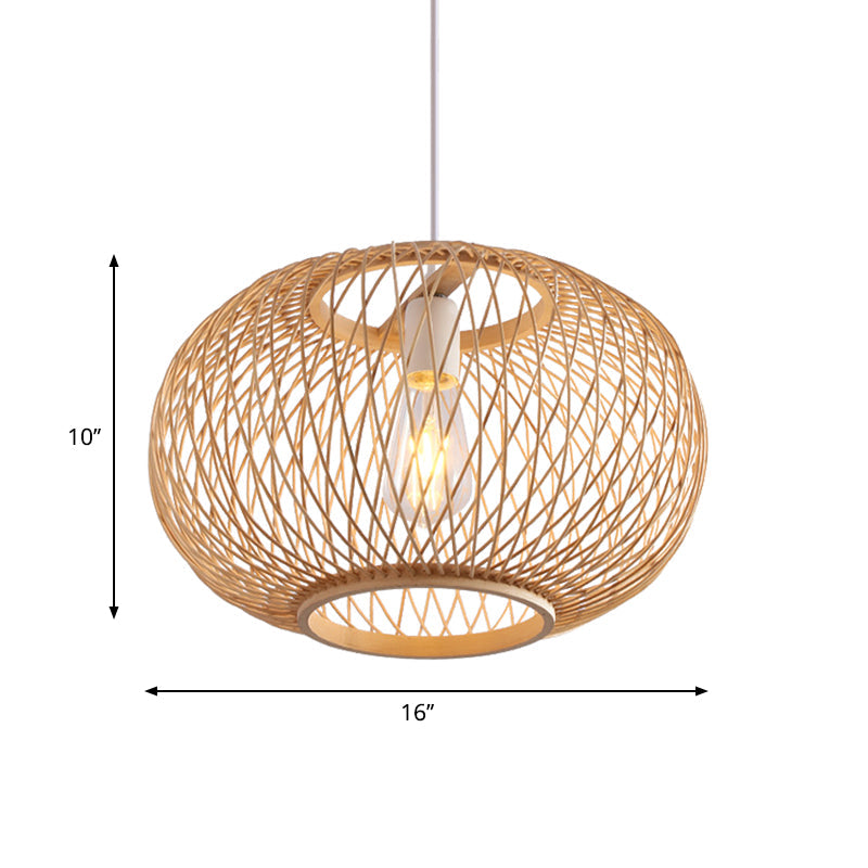 Woven Pendant Lighting Traditionary Bamboo 1 Bulb 16