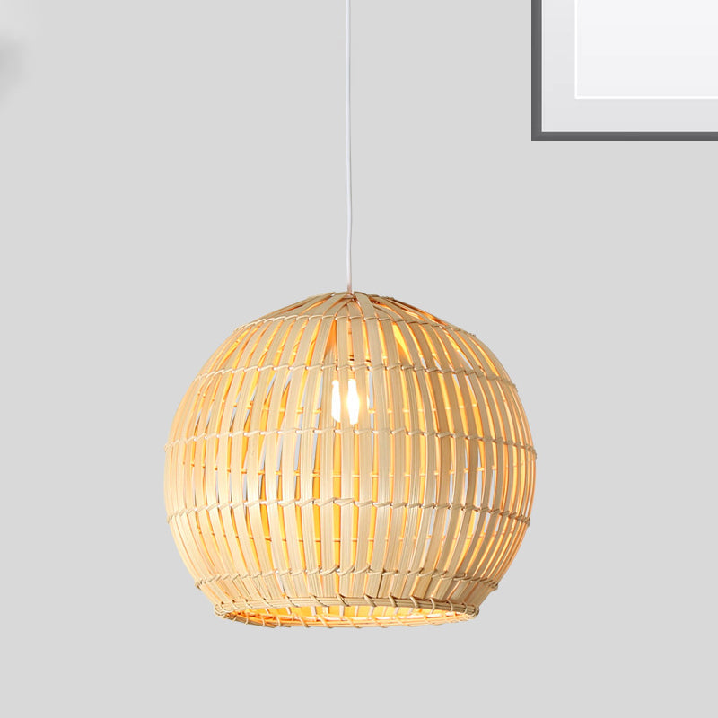 Sphere Pendant Lighting Tradition Bamboo 1 Bulb 12