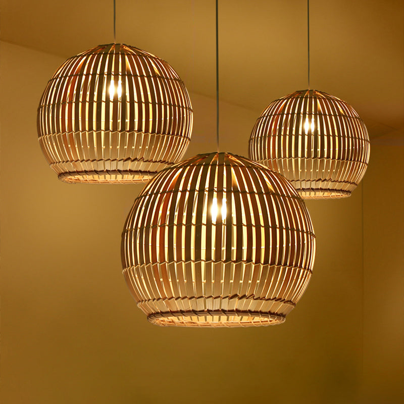 Sphere Pendant Lighting Tradition Bamboo 1 Bulb 12