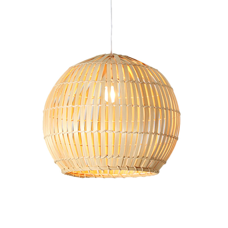 Sphere Pendant Lighting Tradition Bamboo 1 Bulb 12