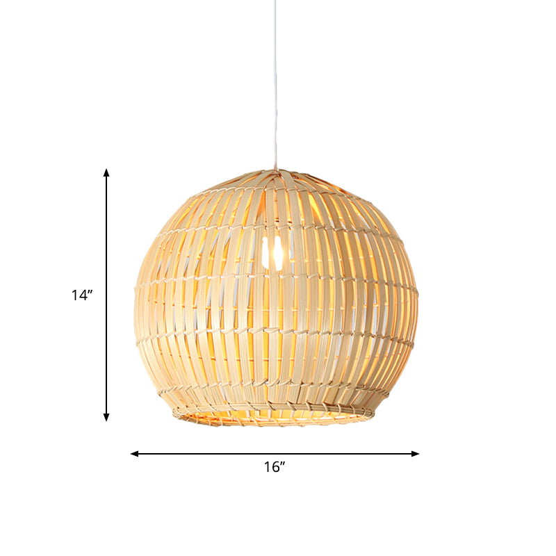 Sphere Pendant Lighting Tradition Bamboo 1 Bulb 12