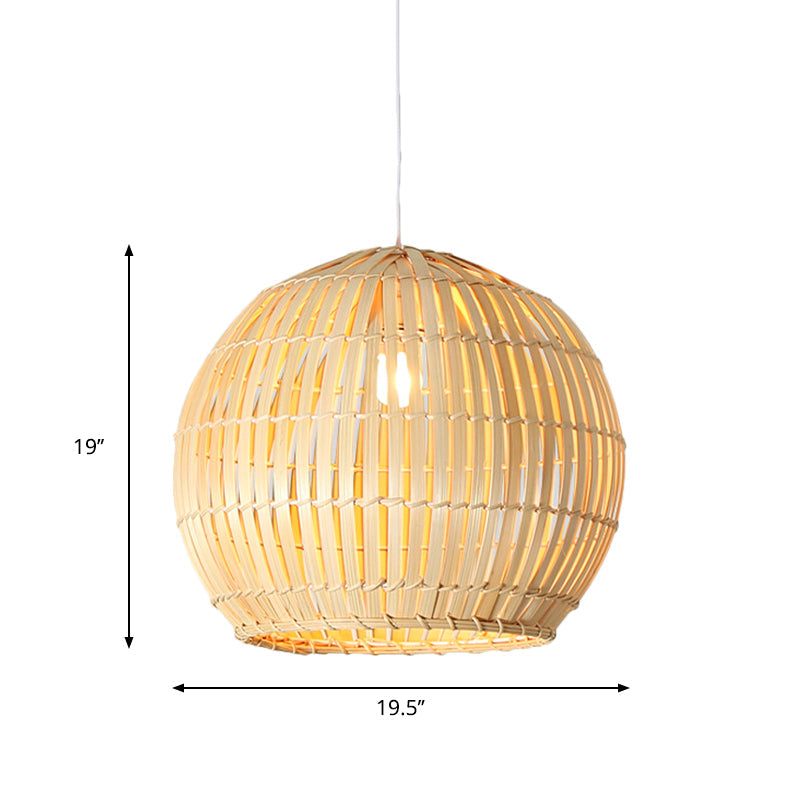 Sphere Pendant Lighting Tradition Bamboo 1 Bulb 12