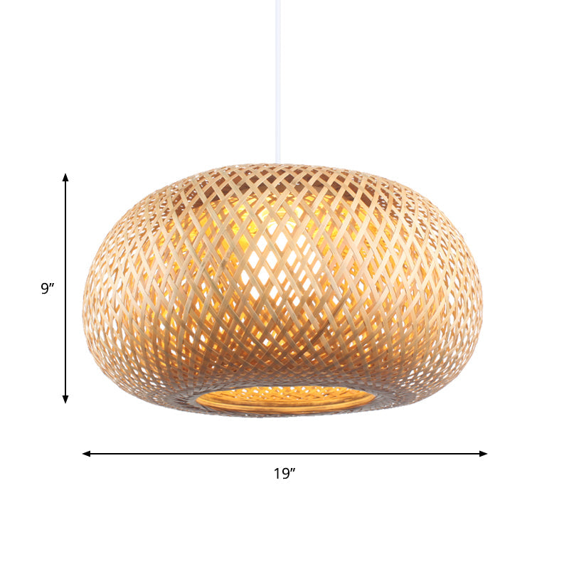 Bamboo Donut Suspension Pendant Contemporary 1 Head Wood Hanging Ceiling Light Clearhalo 'Ceiling Lights' 'Modern Pendants' 'Modern' 'Pendant Lights' 'Pendants' Lighting' 276005