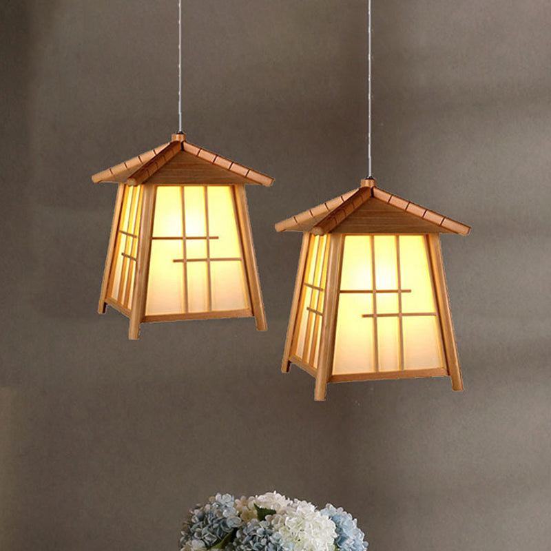 Wood House Pendant Lighting Traditionary Bamboo 1 Bulb Hanging Lamp Kit for Living Room Wood Clearhalo 'Ceiling Lights' 'Modern Pendants' 'Modern' 'Pendant Lights' 'Pendants' Lighting' 276320