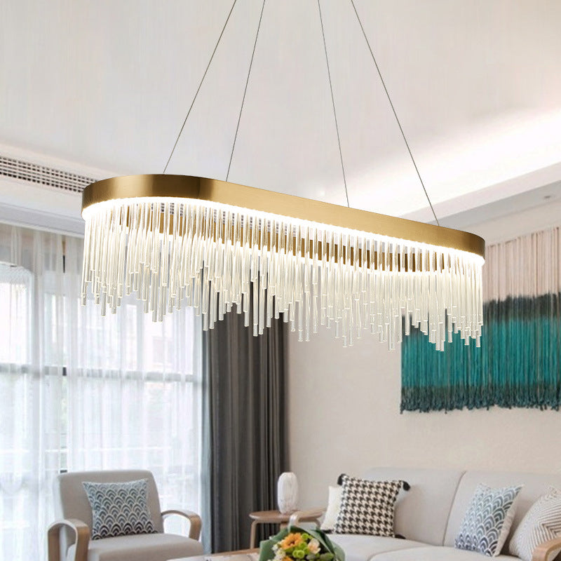 Tubular Chandelier Lamp Modern Crystal 23.5