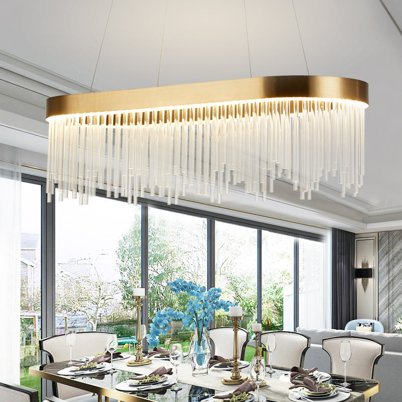 Tubular Chandelier Lamp Modern Crystal 23.5