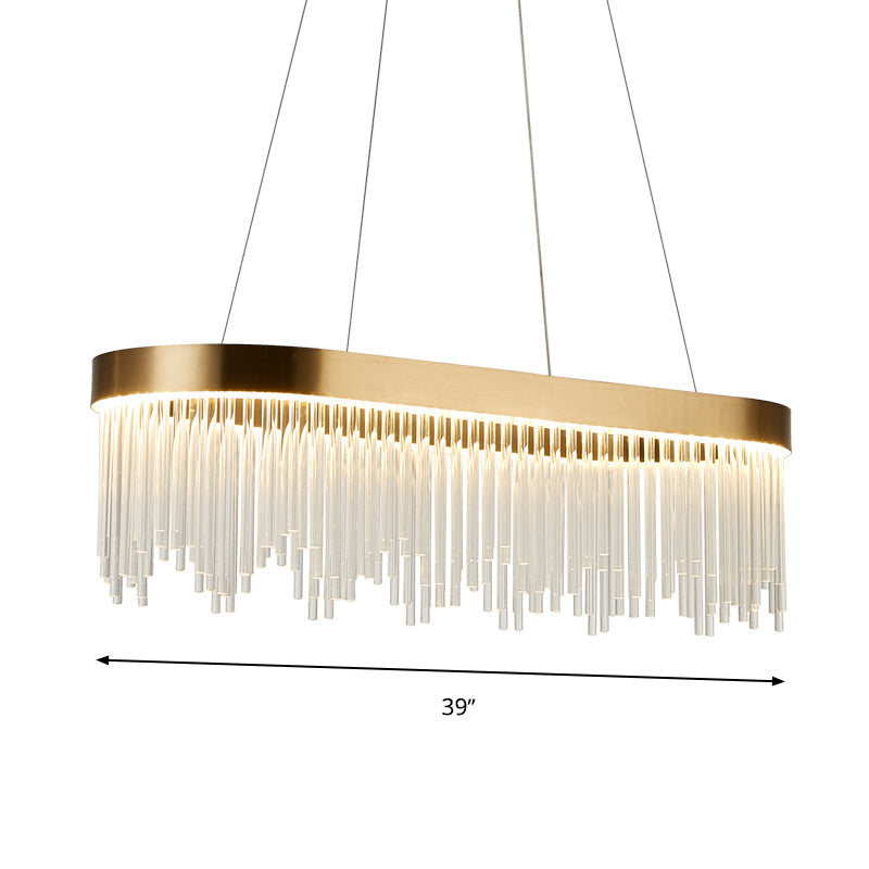 Tubular Chandelier Lamp Modern Crystal 23.5