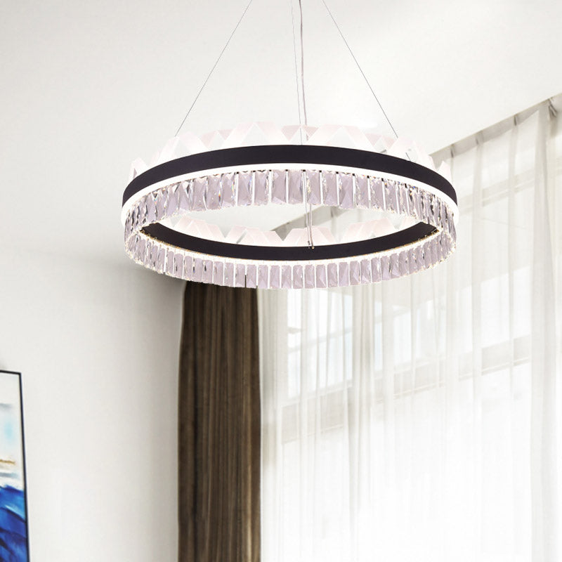 Circle Living Room Chandelier Lighting Fixture LED Simple Drop Pendant in Gold/Black Clearhalo 'Ceiling Lights' 'Pendant Lights' 'Pendants' Lighting' 278942