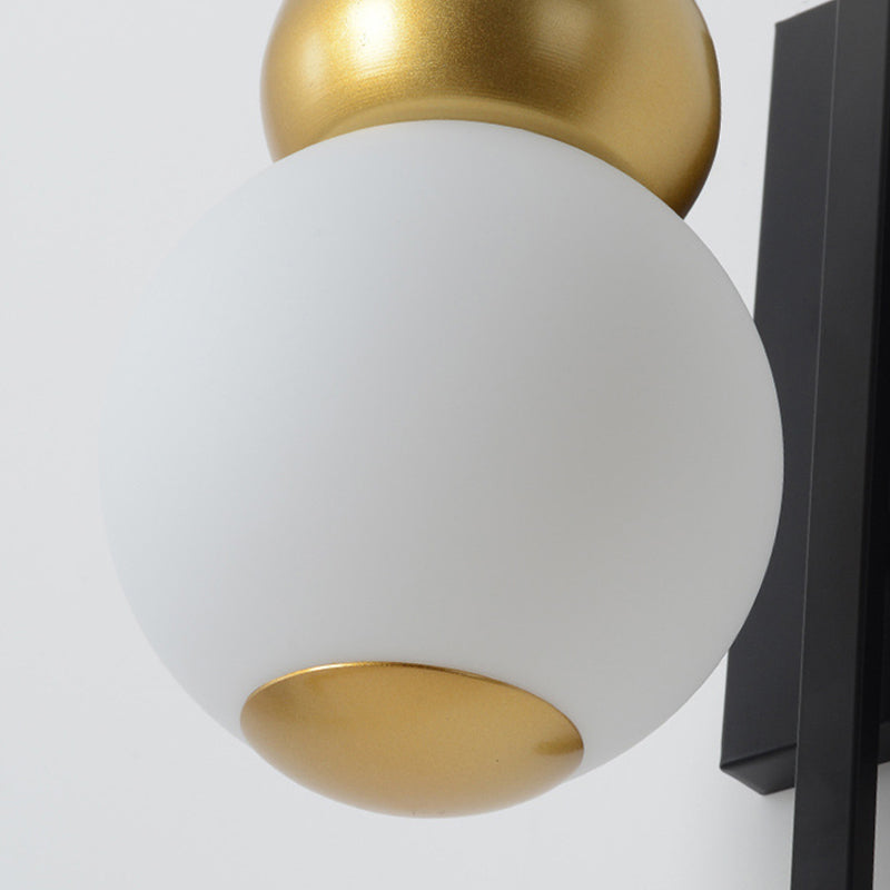 Black 1 Light Wall Mount Light Classic Style Metal Gourd Shaped Sconce for Bedside Clearhalo 'Wall Lamps & Sconces' 'Wall Lights' Lighting' 285357