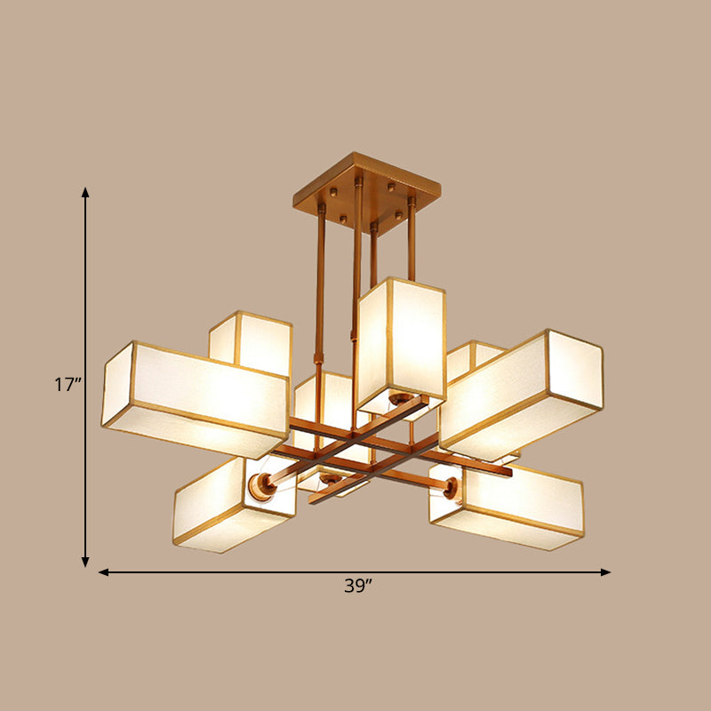 Traditional Rectangle Semi Flush Mount 8/10/12 Lights Metallic Ceiling Lighting in Black/Brass Clearhalo 'Ceiling Lights' 'Close To Ceiling Lights' 'Close to ceiling' 'Semi-flushmount' Lighting' 287114