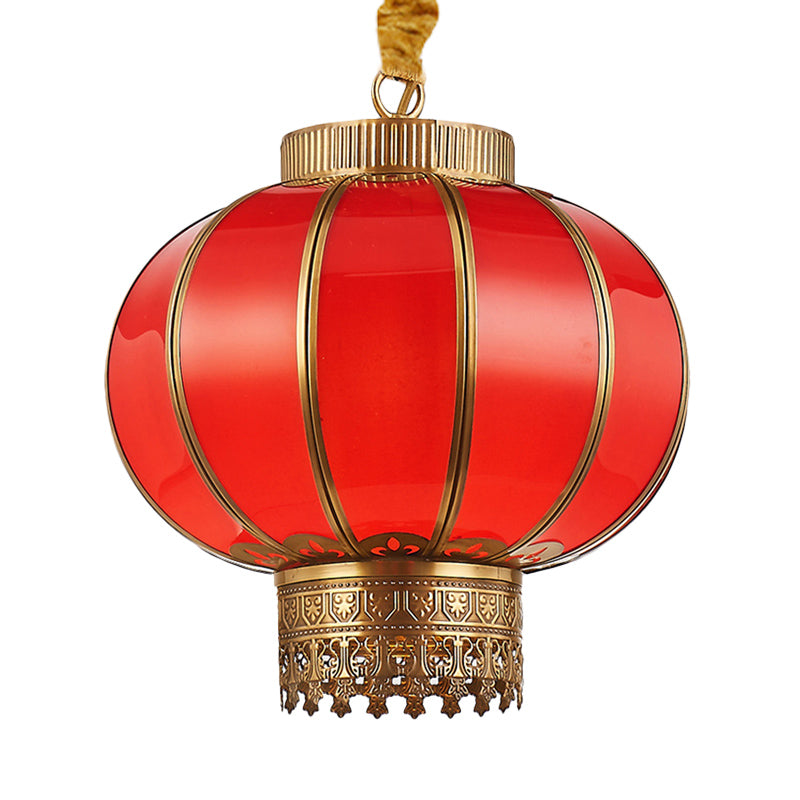 Red/White Glass Pendant Lighting Fixture Kerosene 10