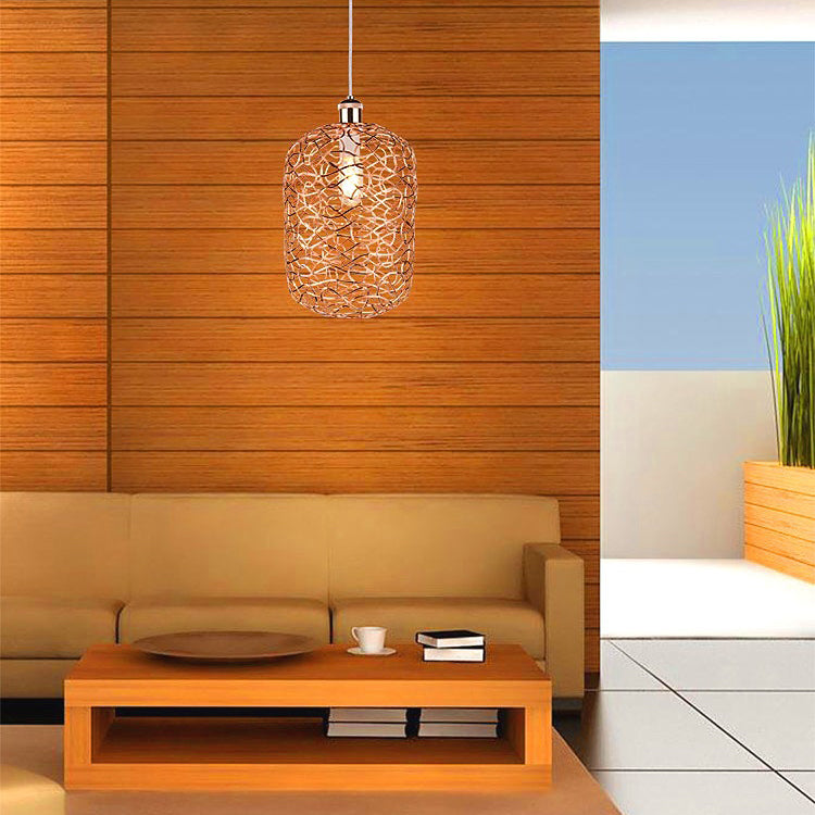 Copper Wire Guard Pendant Light with Shade Vintage Style Metal 1 Light Living Room Hanging Lamp Clearhalo 'Art Deco Pendants' 'Cast Iron' 'Ceiling Lights' 'Ceramic' 'Crystal' 'Industrial Pendants' 'Industrial' 'Metal' 'Middle Century Pendants' 'Pendant Lights' 'Pendants' 'Tiffany' Lighting' 28809