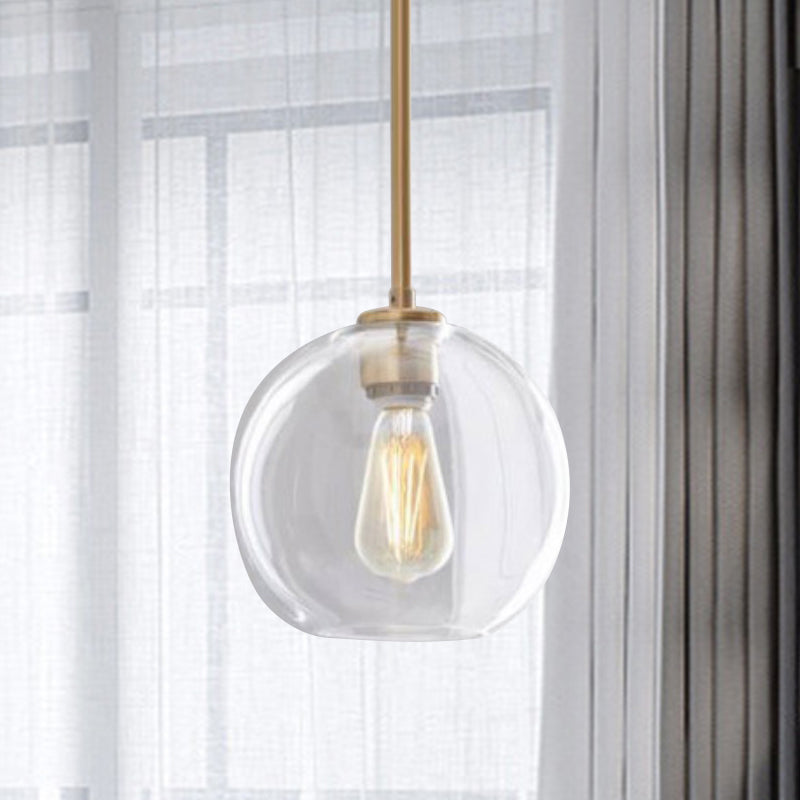 Clear Glass Globe Ceiling Pendant Light Contemporary 1 Light 8