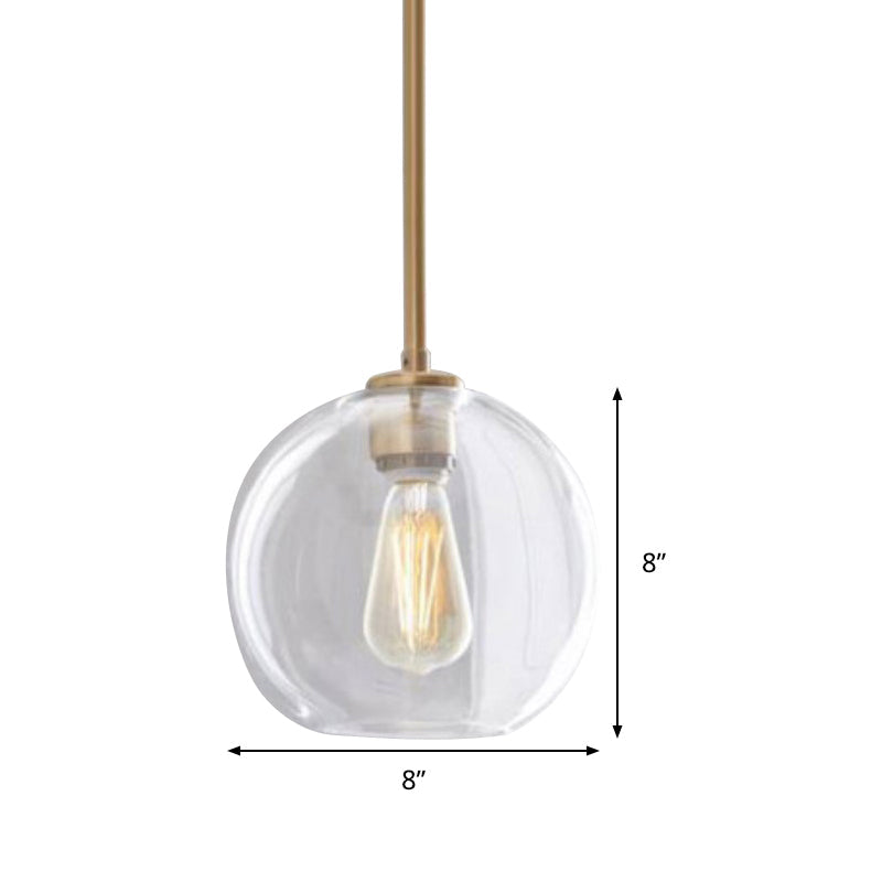 Clear Glass Globe Ceiling Pendant Light Contemporary 1 Light 8