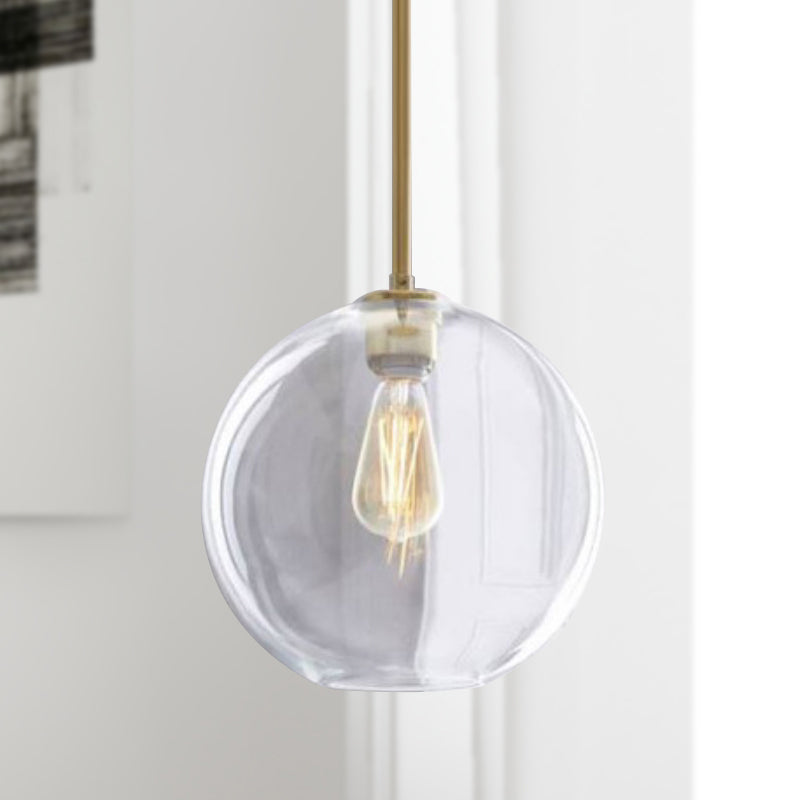 Clear Glass Globe Ceiling Pendant Light Contemporary 1 Light 8