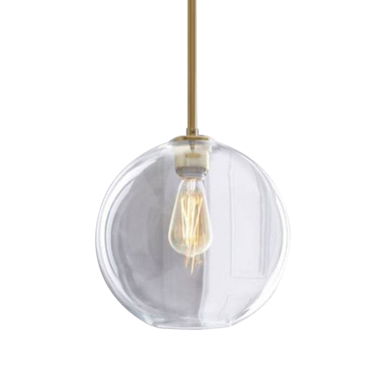 Clear Glass Globe Ceiling Pendant Light Contemporary 1 Light 8