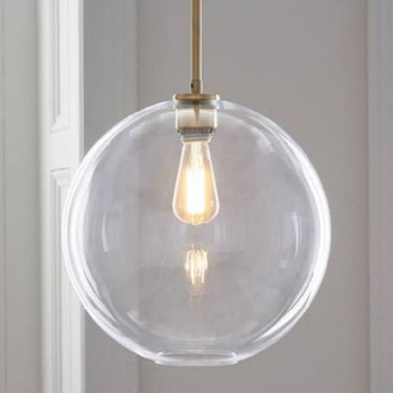 Clear Glass Globe Ceiling Pendant Light Contemporary 1 Light 8