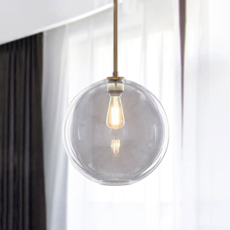 Clear Glass Globe Ceiling Pendant Light Contemporary 1 Light 8