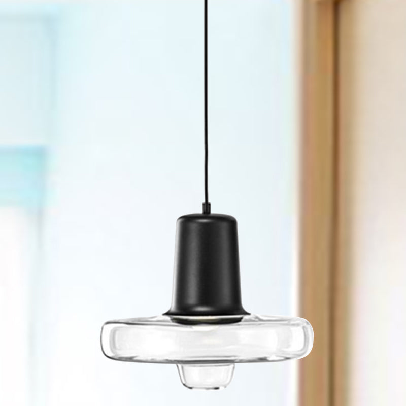 Gyro Hanging Pendant Light Contemporary Clear Glass 1 Light Black/Champagne/Rose Gold Suspension Light, 8