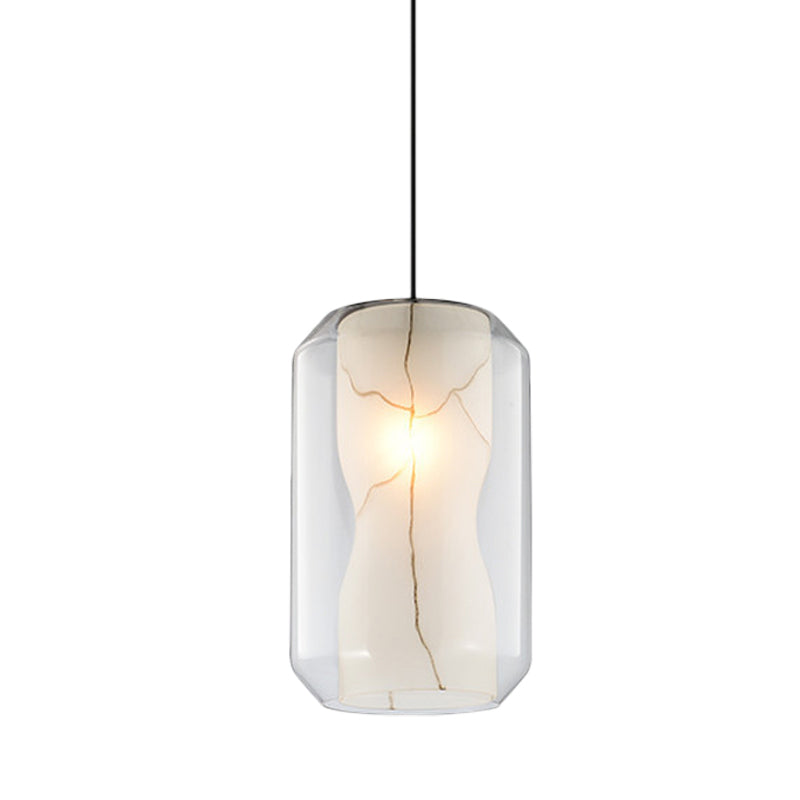 Clear Glass Lantern Pendant Light Simple 8