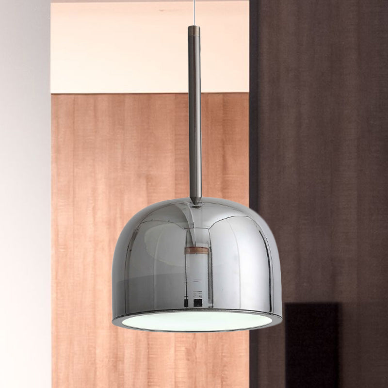 Black Dome Hanging Ceiling Light Contemporary 1 Head Metal Pendant Light Fixture for Study Room Clearhalo 'Ceiling Lights' 'Modern Pendants' 'Modern' 'Pendant Lights' 'Pendants' Lighting' 288474