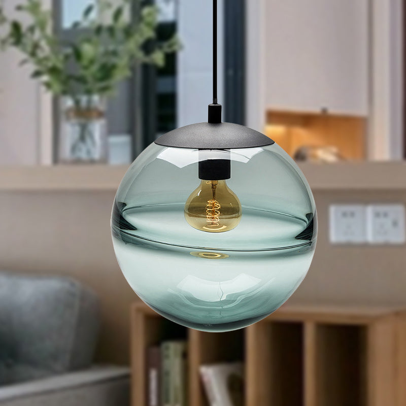 Sphere Pendant Lighting Modernism Blue/Coffee Glass 1 Head 8